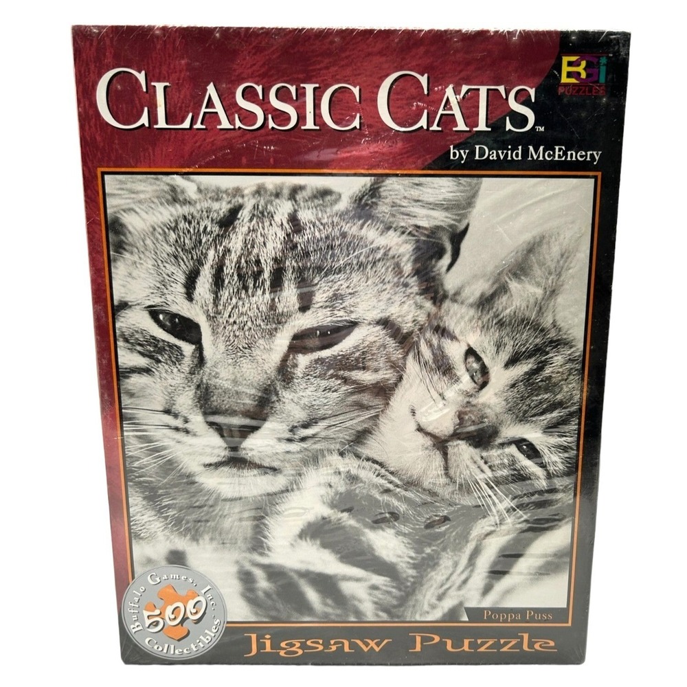 Classic Cats Poppa Puss 500 Piece Jigsaw Puzzle David McEnery‎ Buffalo Games NIB
